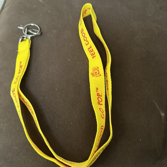 Kellogg’s Corn Pops cereal Lanyard key chain, yellow with red print New - Picture 2 of 16